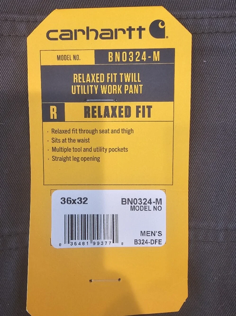 Brand New Carhartt Men’s Cargo Pants - Olive Green - 2 Pair's 36x32 - Picture 2 of 2